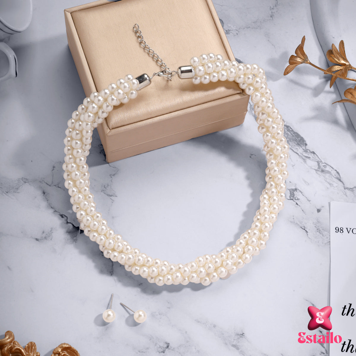 Opulent Pearl Twist Necklace