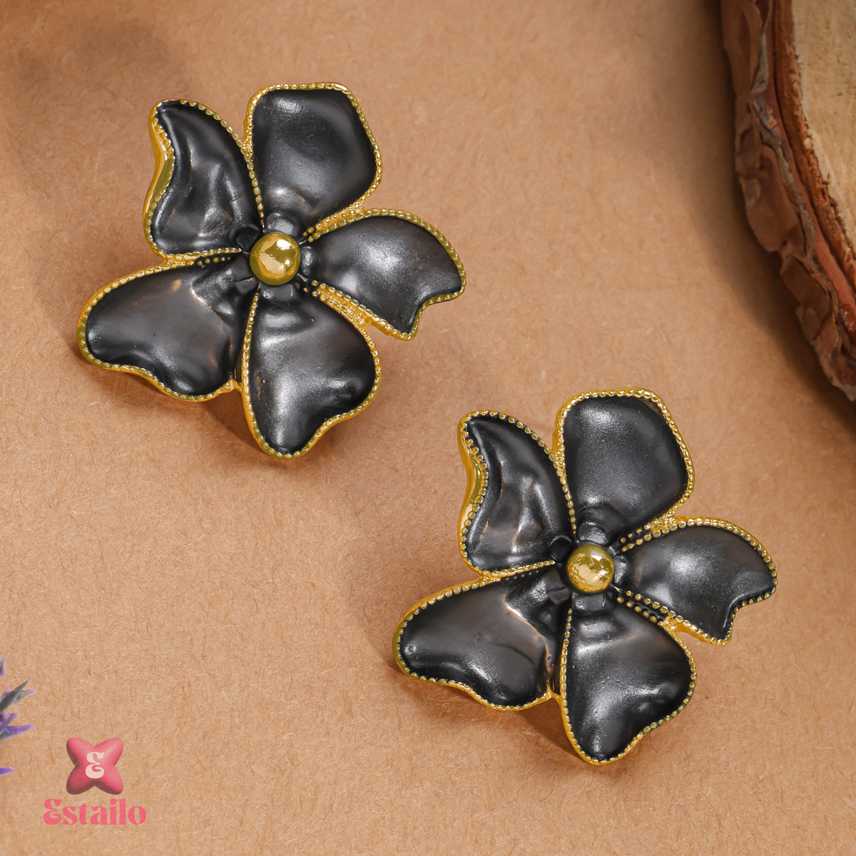Midnight Bloom Studs Earrings