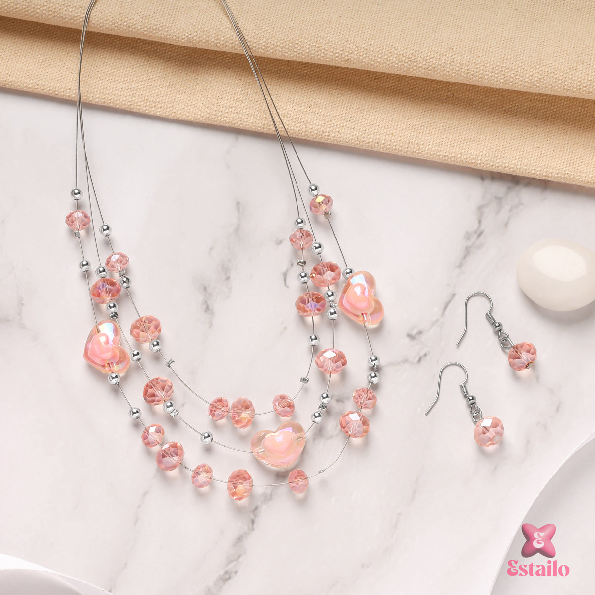 Crystal Pink Heart Set