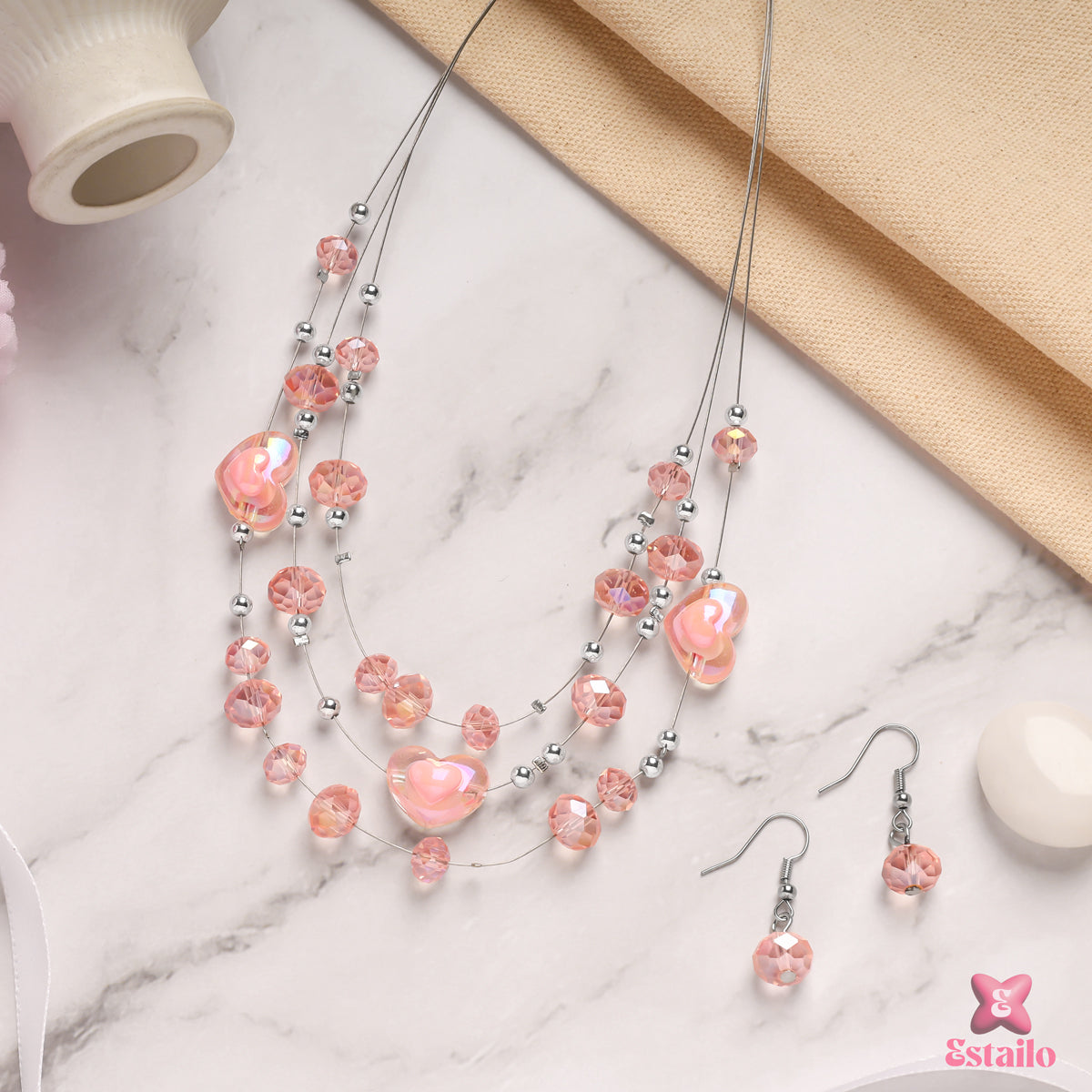 Crystal Pink Heart Set