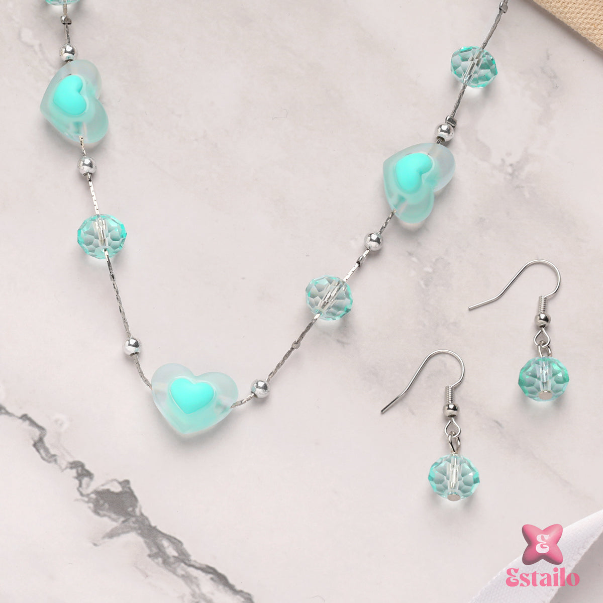 Aqua Heart Necklace