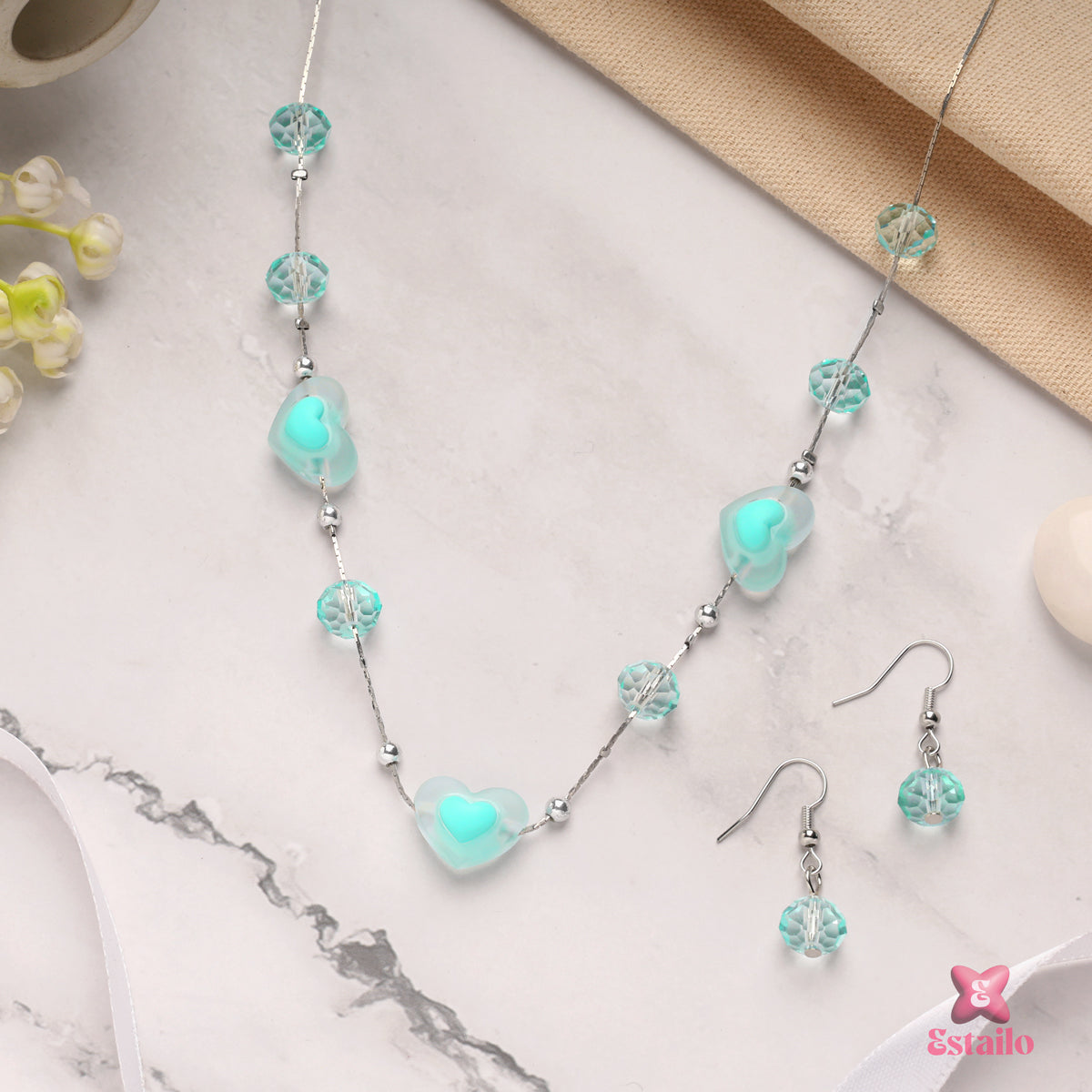Aqua Heart Necklace