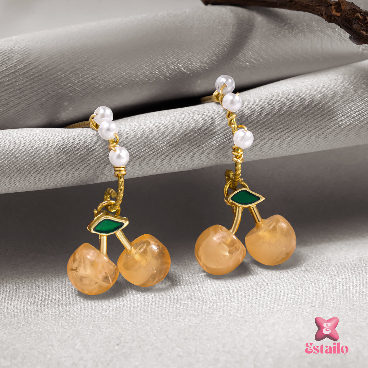 Pearl Cherry Dangles Earring