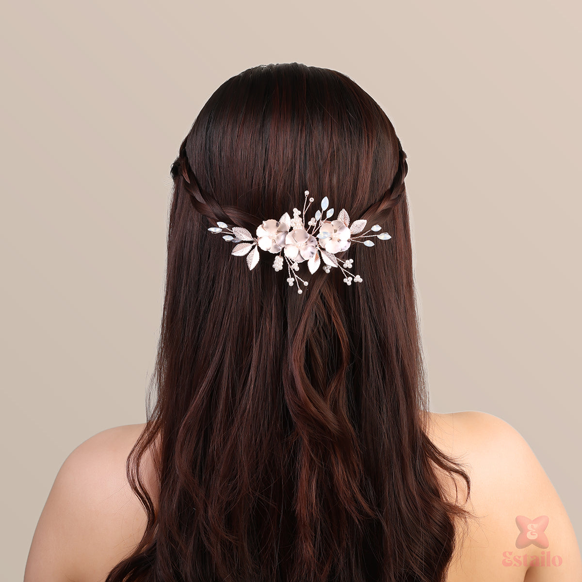 Rosé Pearl Bloom Hair Clip