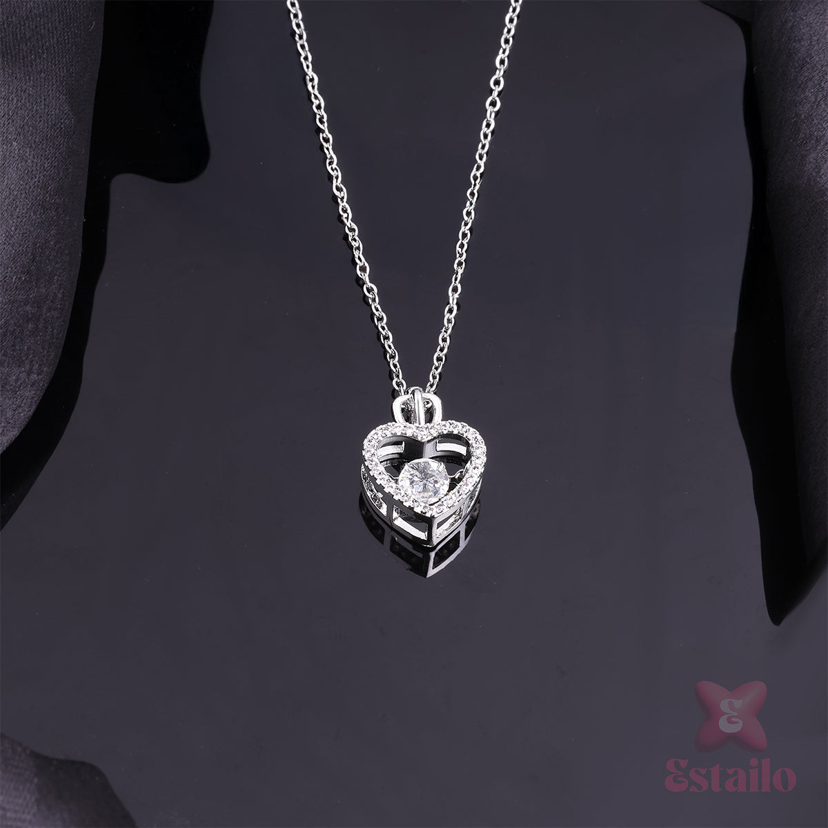 Silver Double Heart Necklace