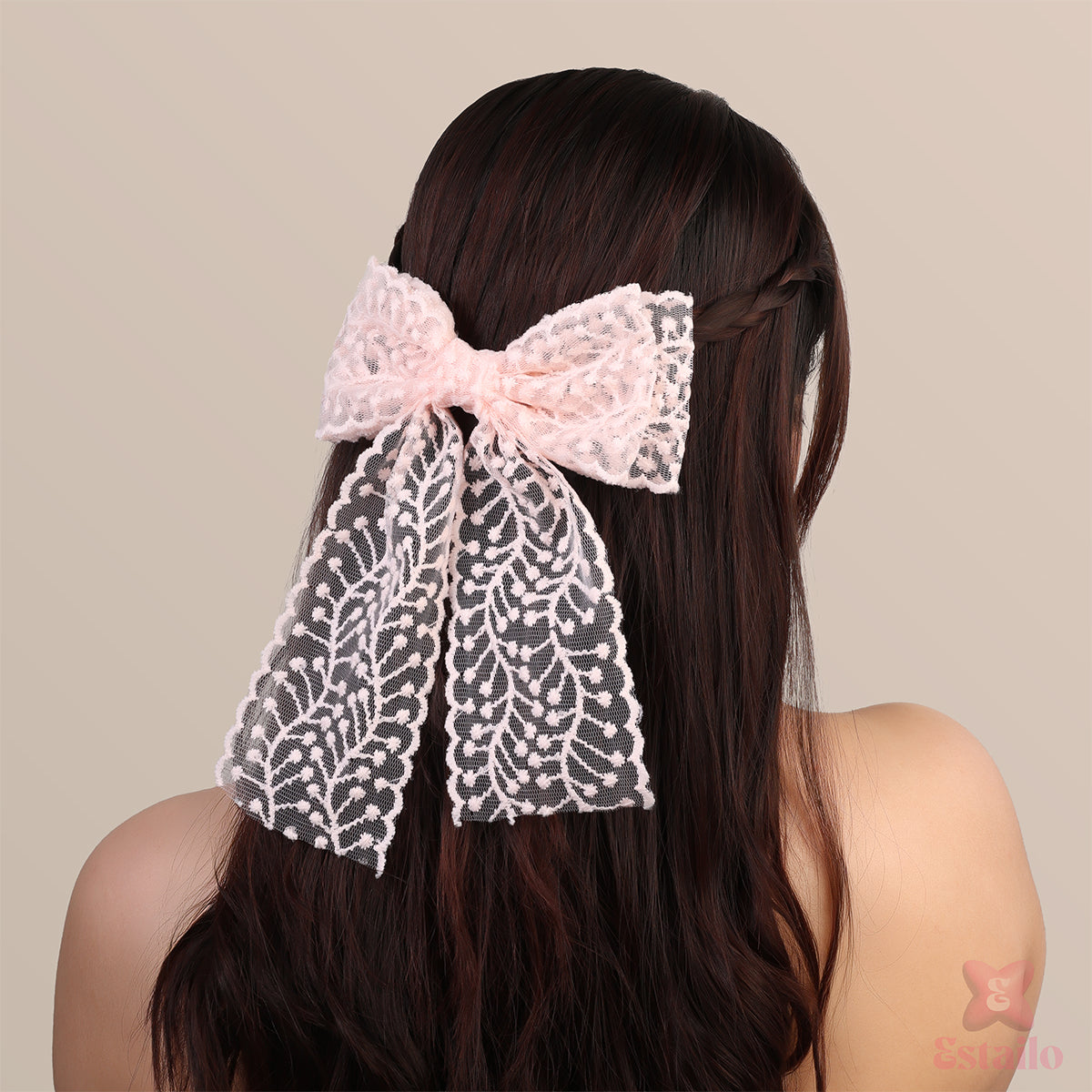 Elegant Blush Bow Clip