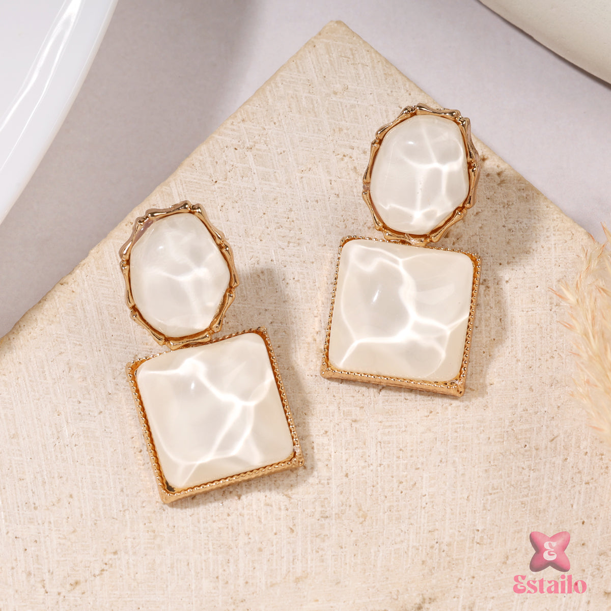 Frosted Glam Square Earrings