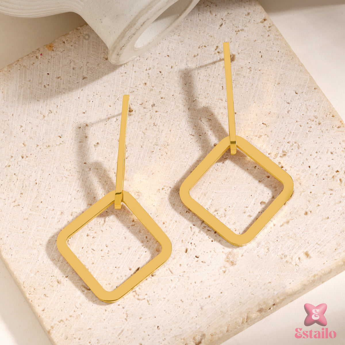 Golden Geo Drops Earring