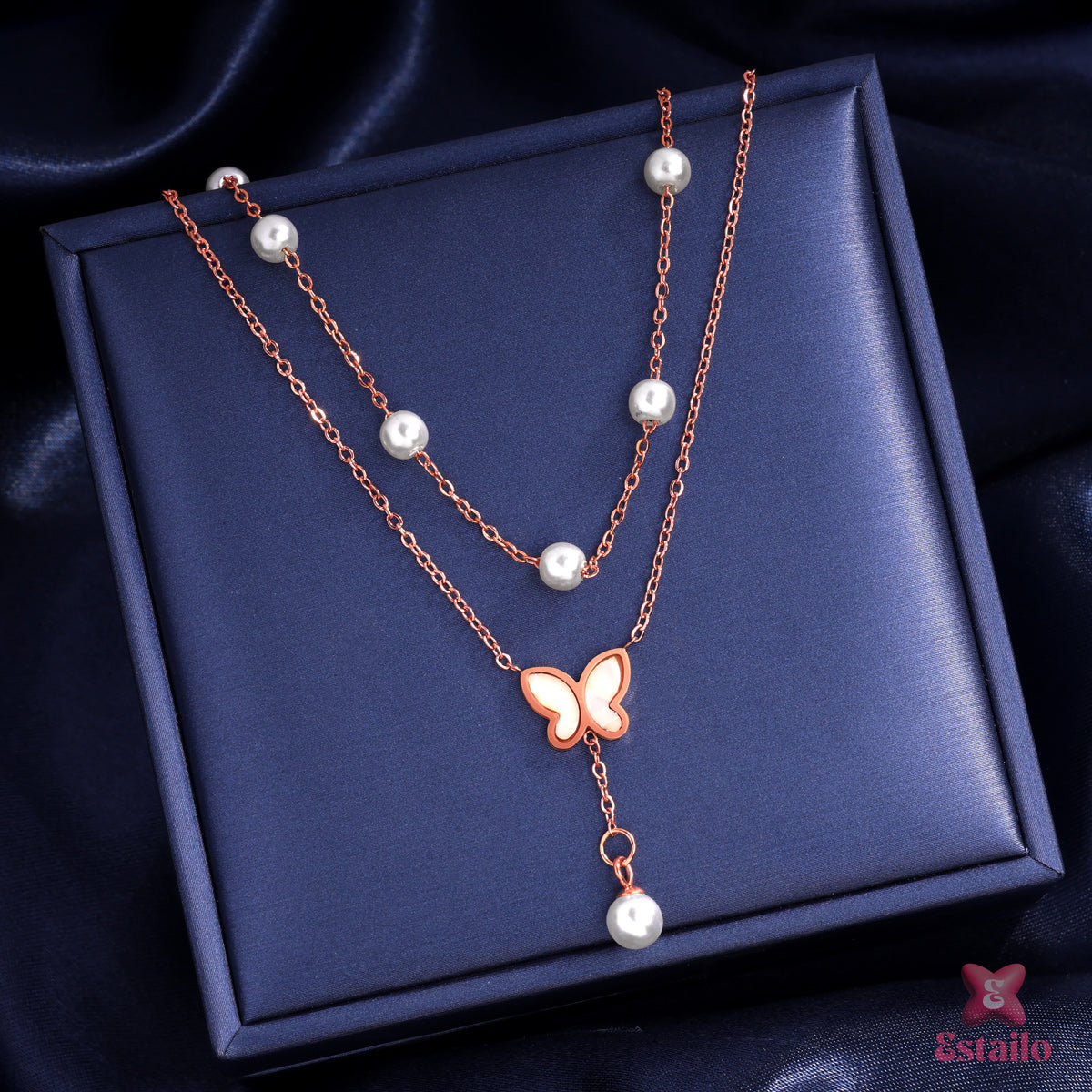 Butterfly Grace Pearl Necklace