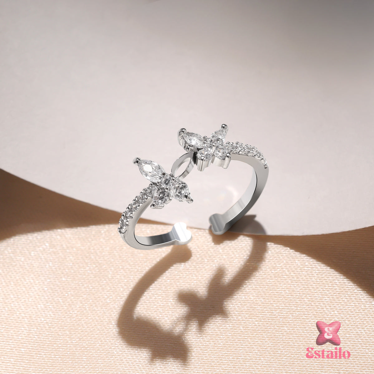 Sparkling Butterfly Ring