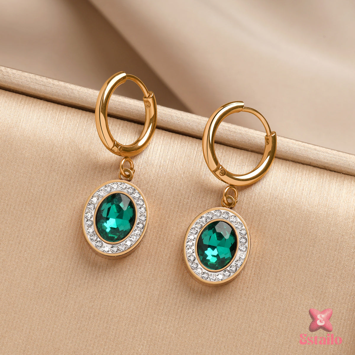 Veridian Halo Earrings