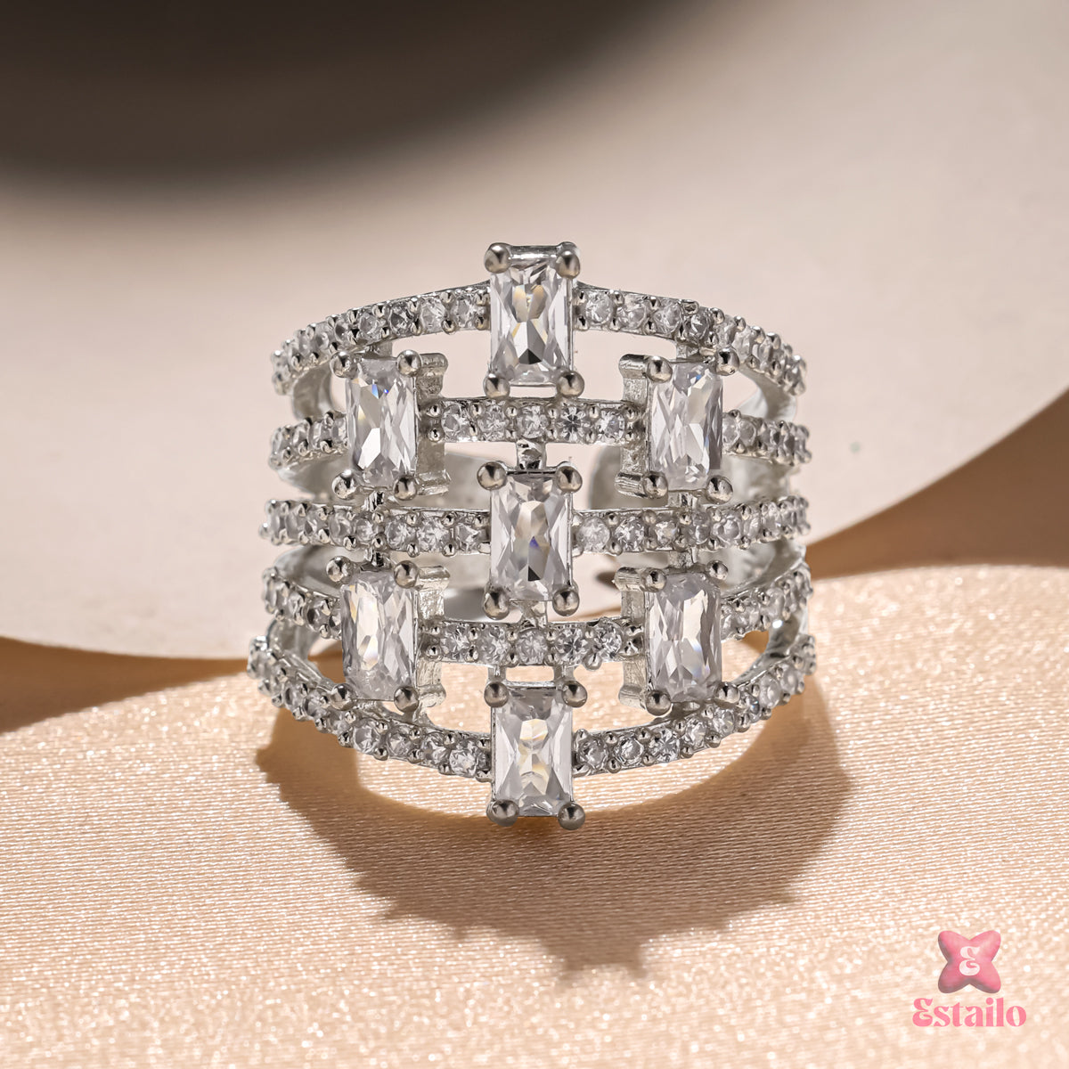Zirconia Crisscross Ring