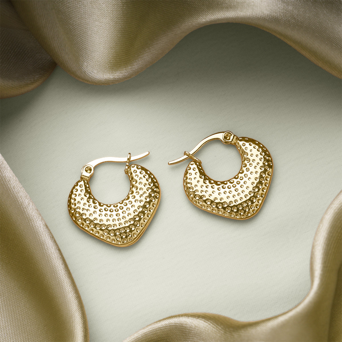 Gilded Crescent Hoops Earrings