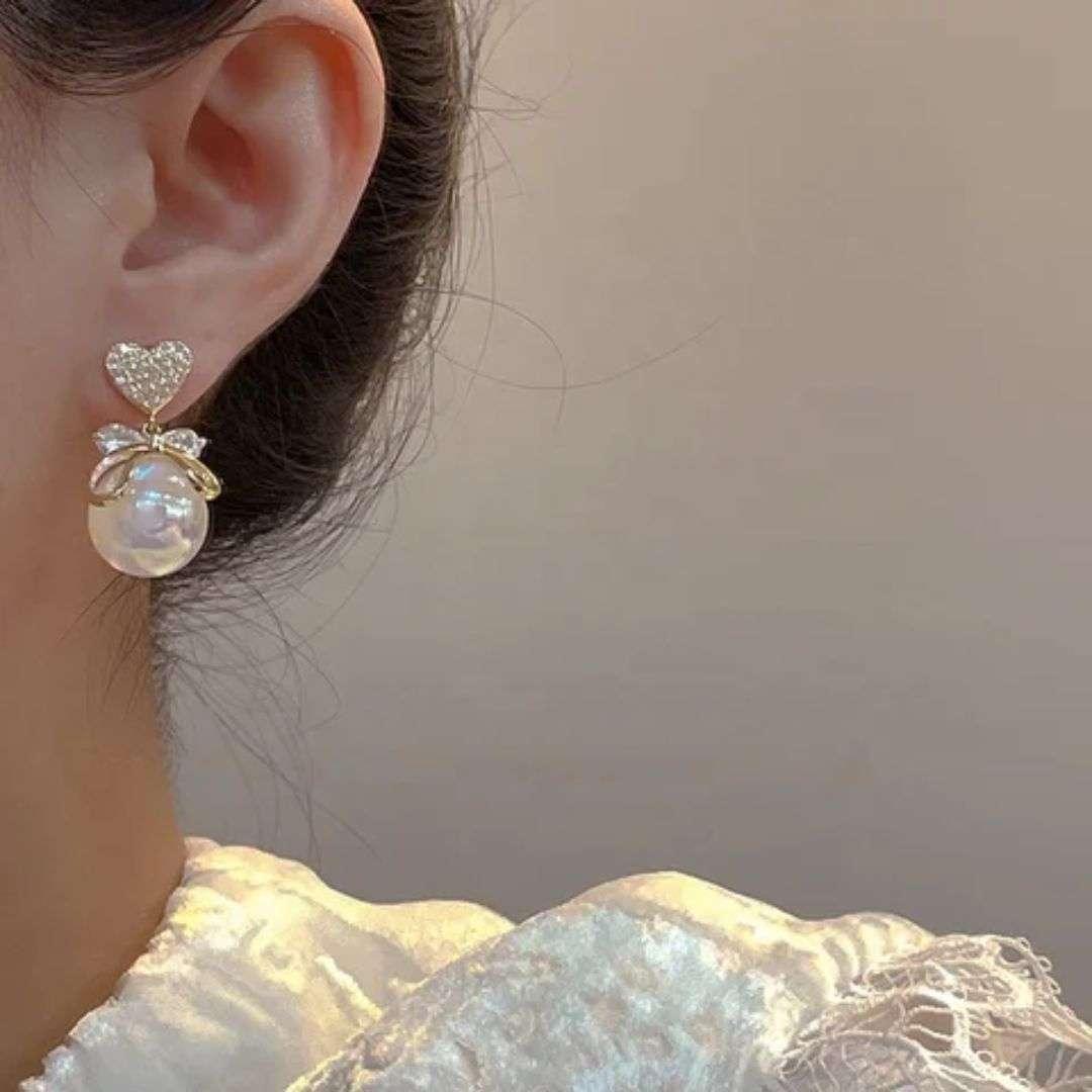 Heart of Pearl Drop Earring