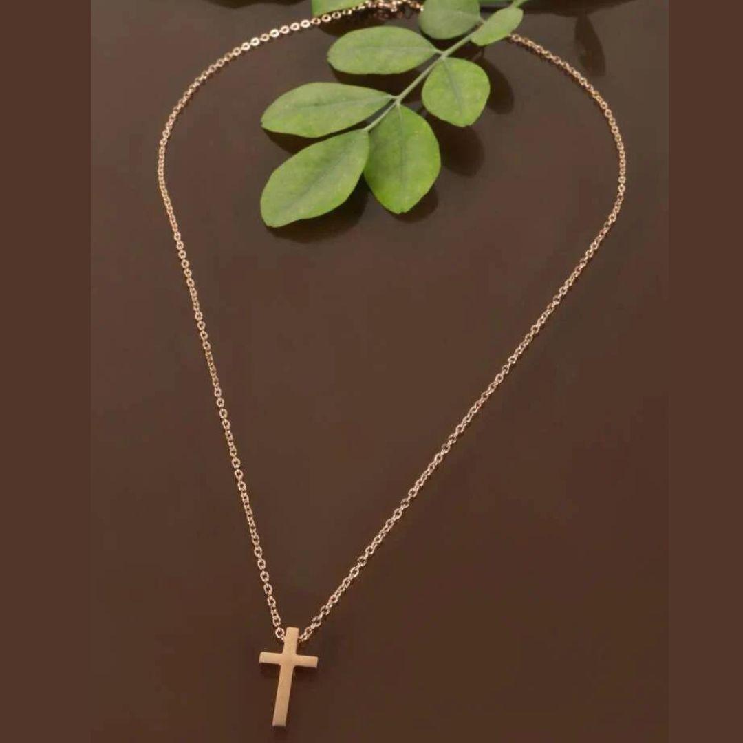 Cross Over Minimal Necklace ( Rosegold )