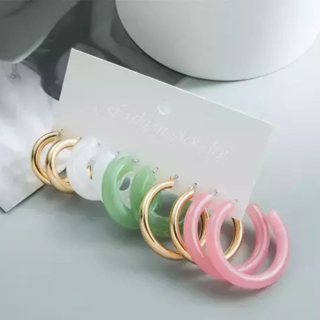 Color Hoop Card Earrings