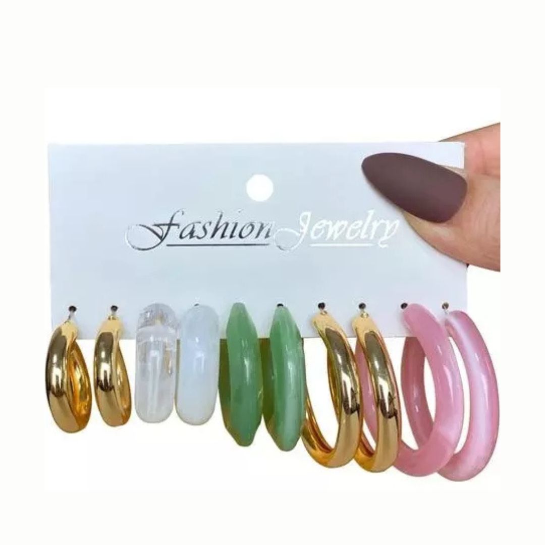 Color Hoop Card Earrings