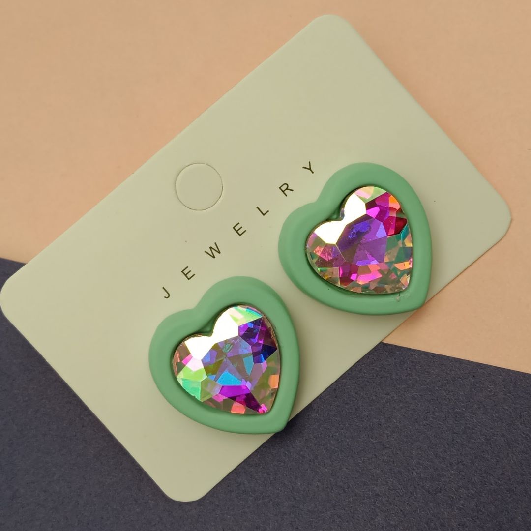 Coloured Heart Earrings