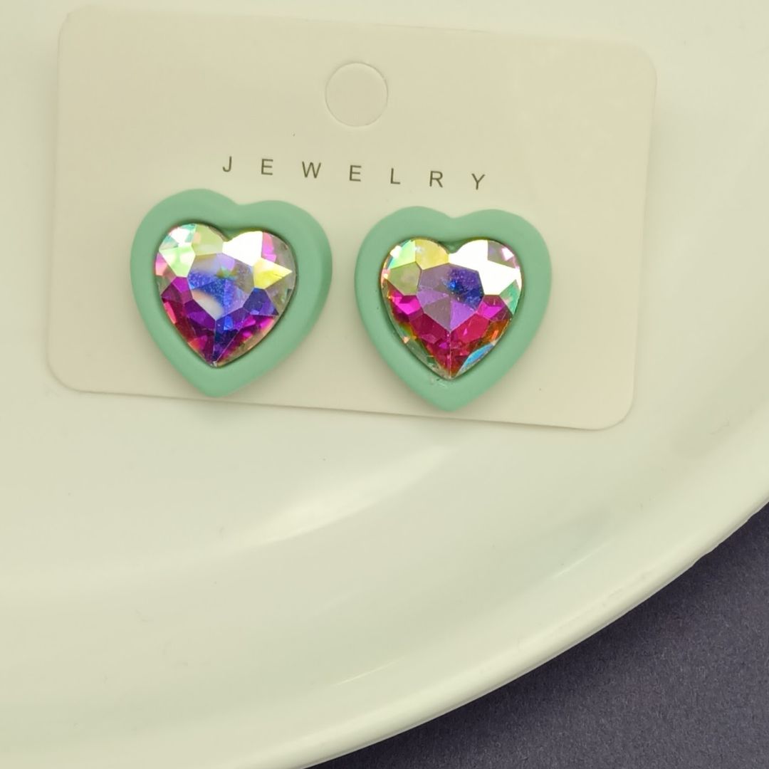Coloured Heart Earrings