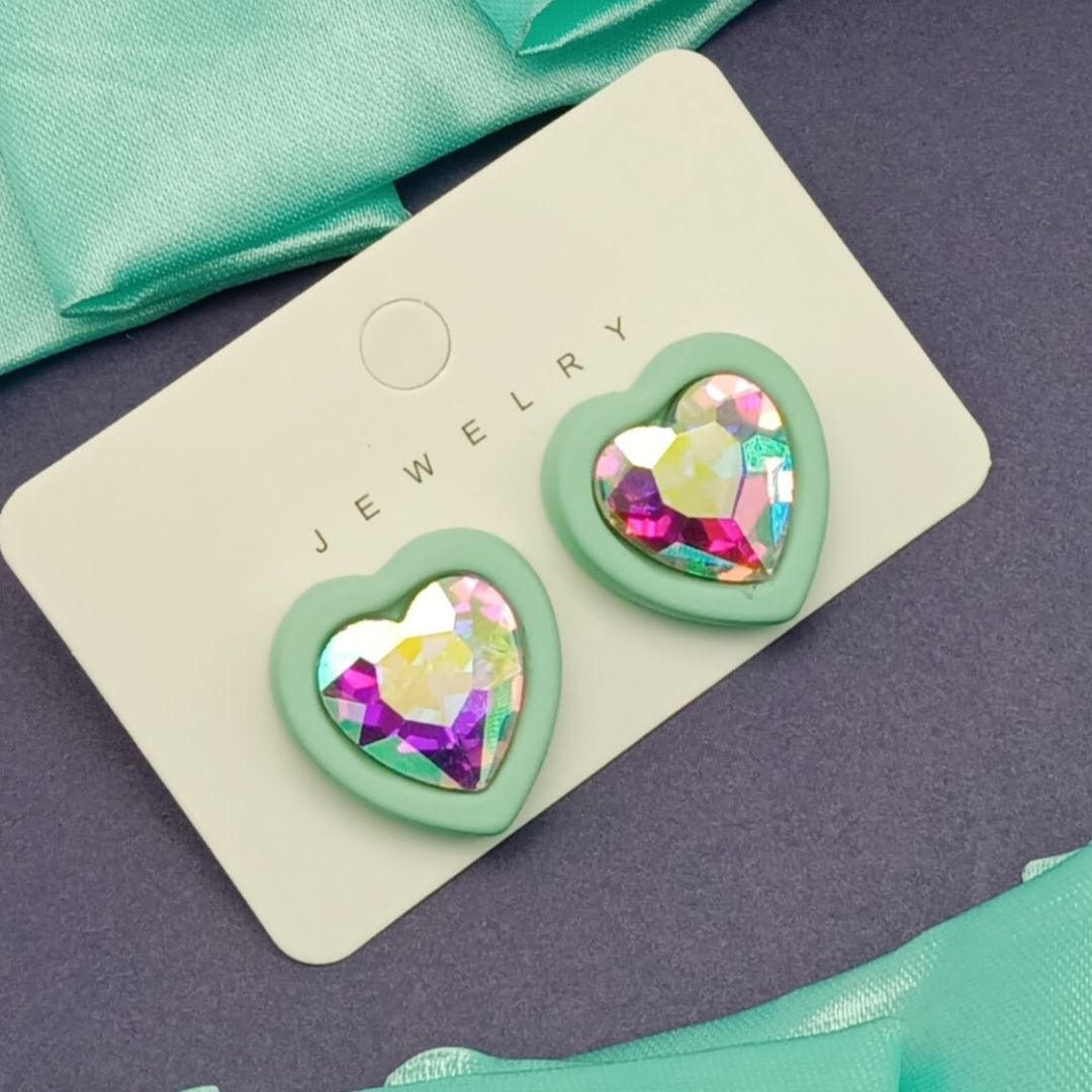 Coloured Heart Earrings