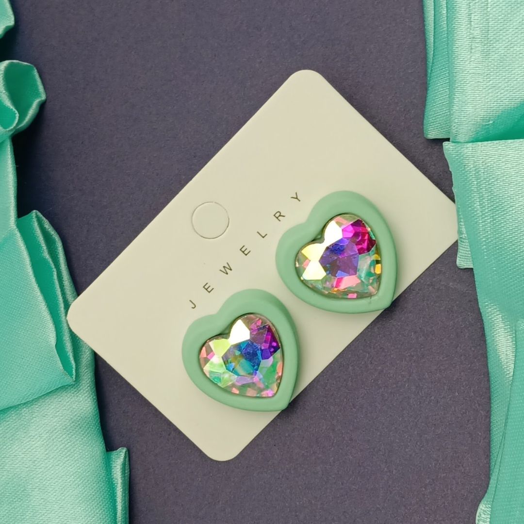 Coloured Heart Earrings