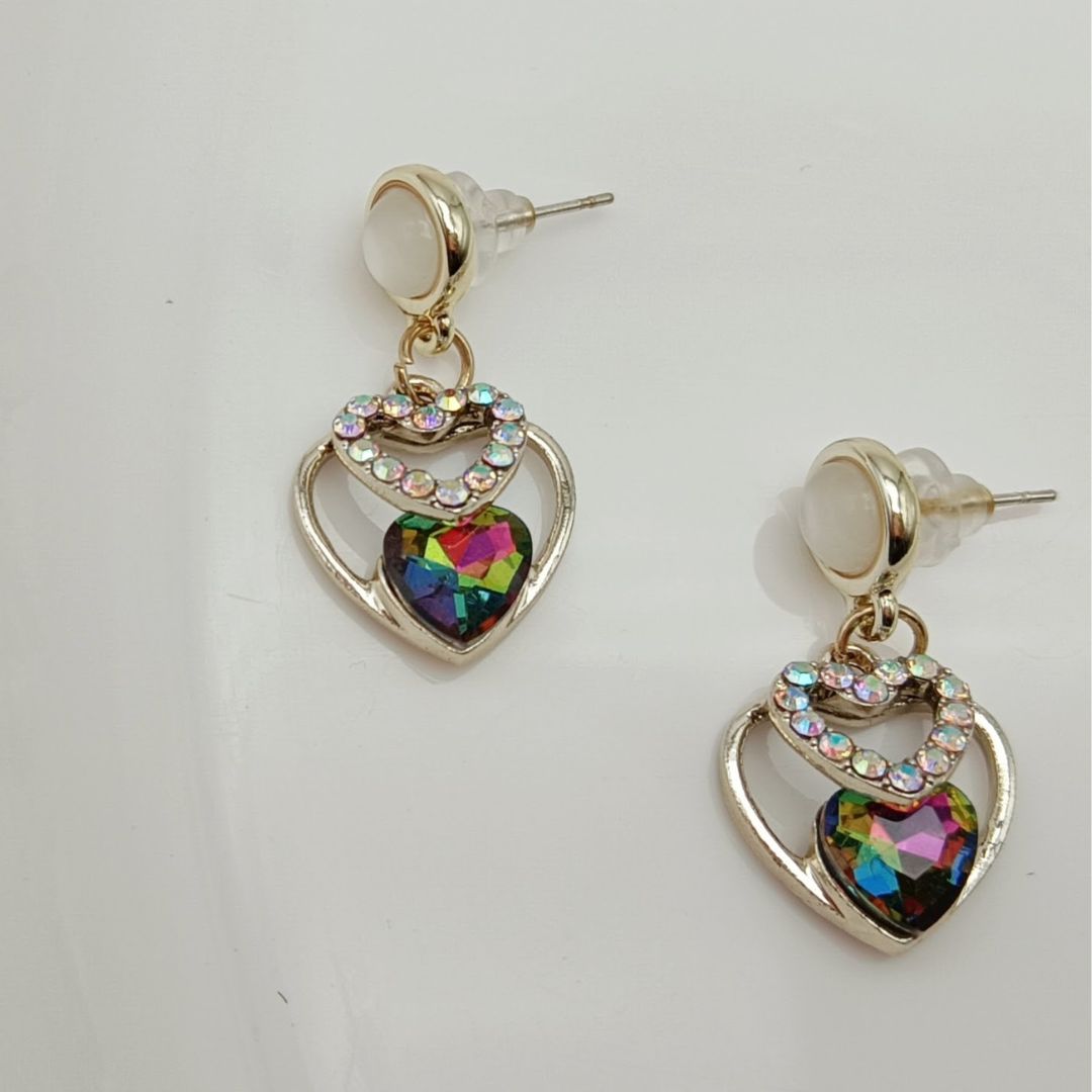 Coloured Heart Earrings