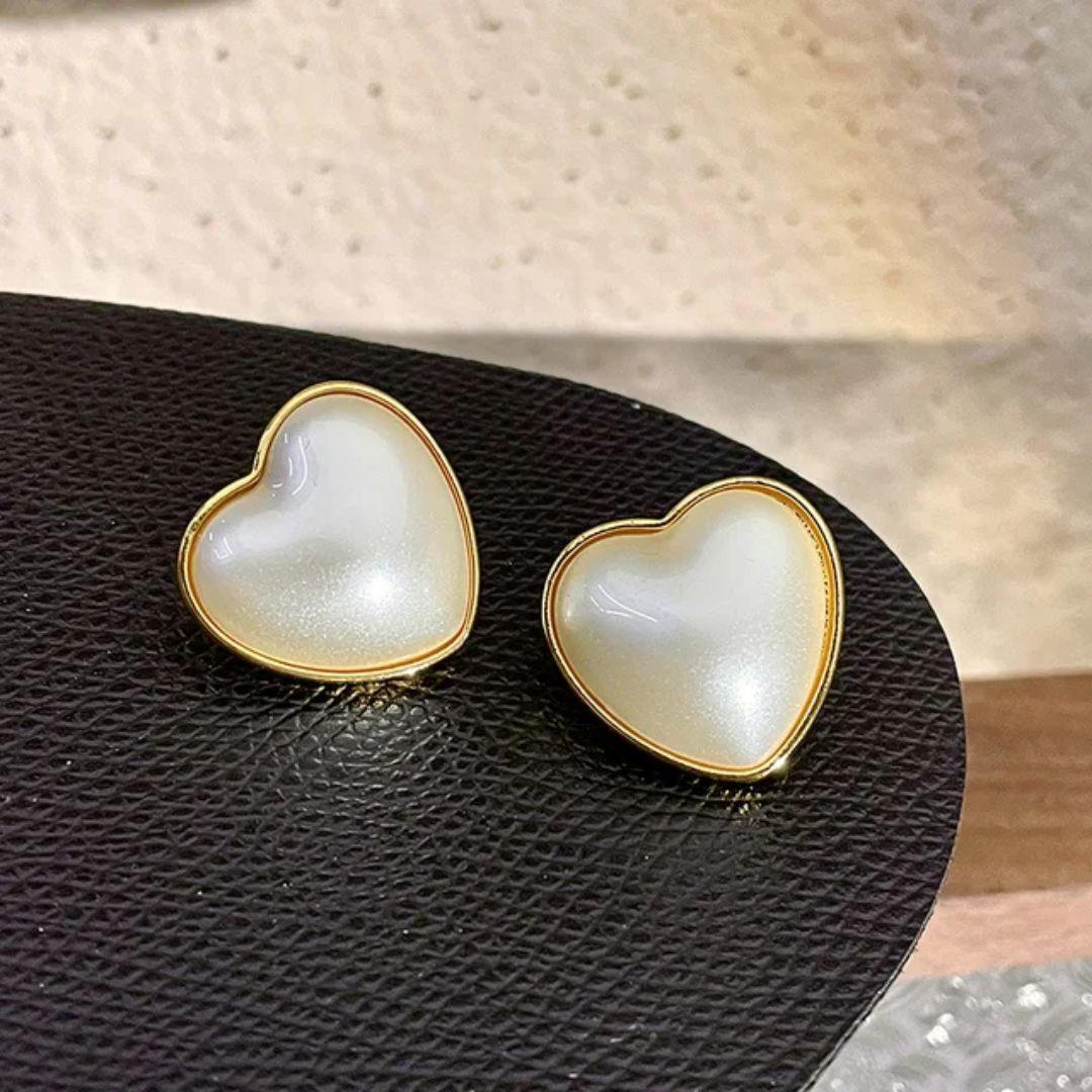 Bling Blogger pearl Heart Earrings