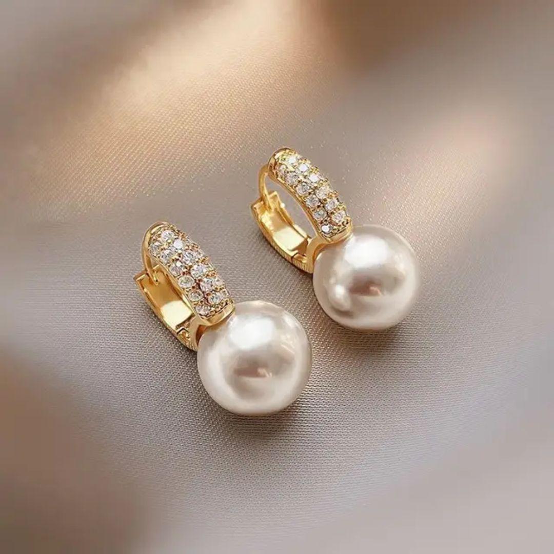 Sparkling Pearl Drops Earring