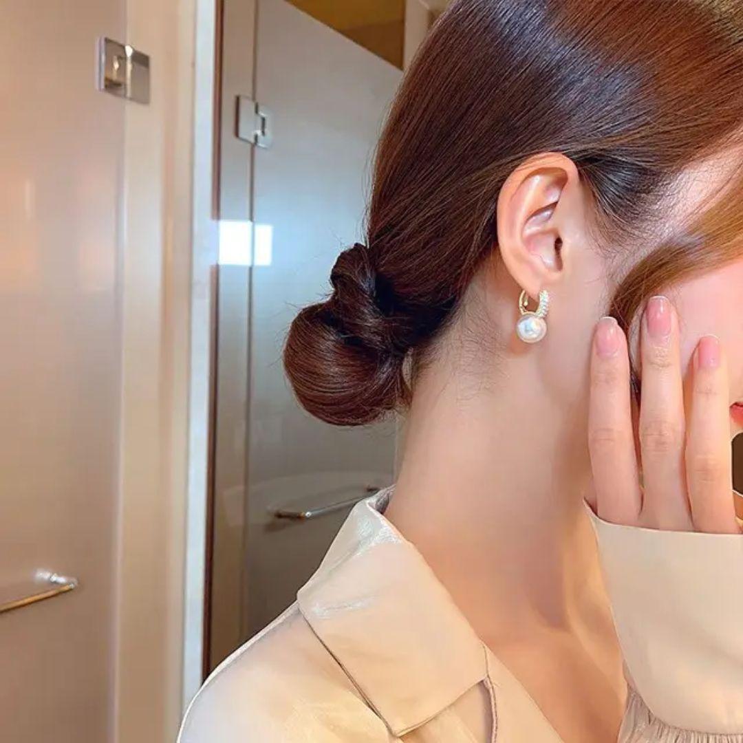 Sparkling Pearl Drops Earring