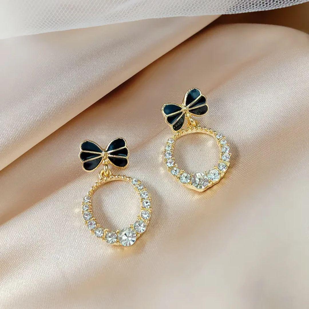 Midnight Bow Earring