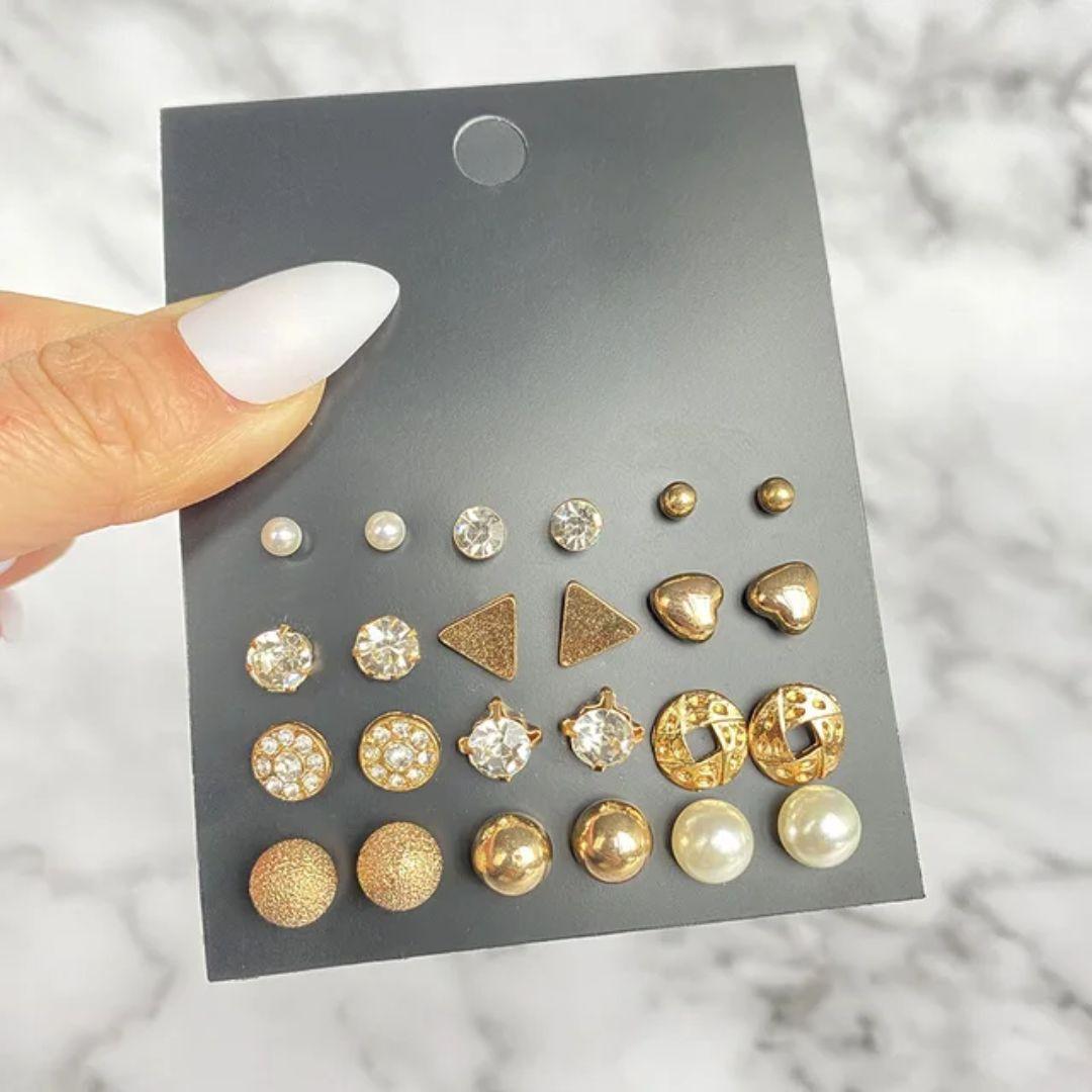 Cocktail Mix Stud Card Earrings