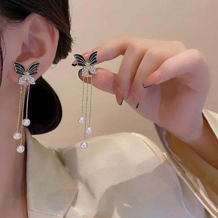 Crystal Flame Butterfly Earring