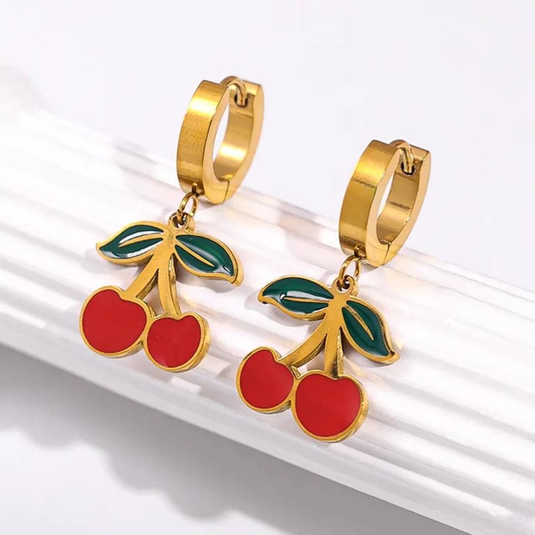 Cherry Huggie Earrings