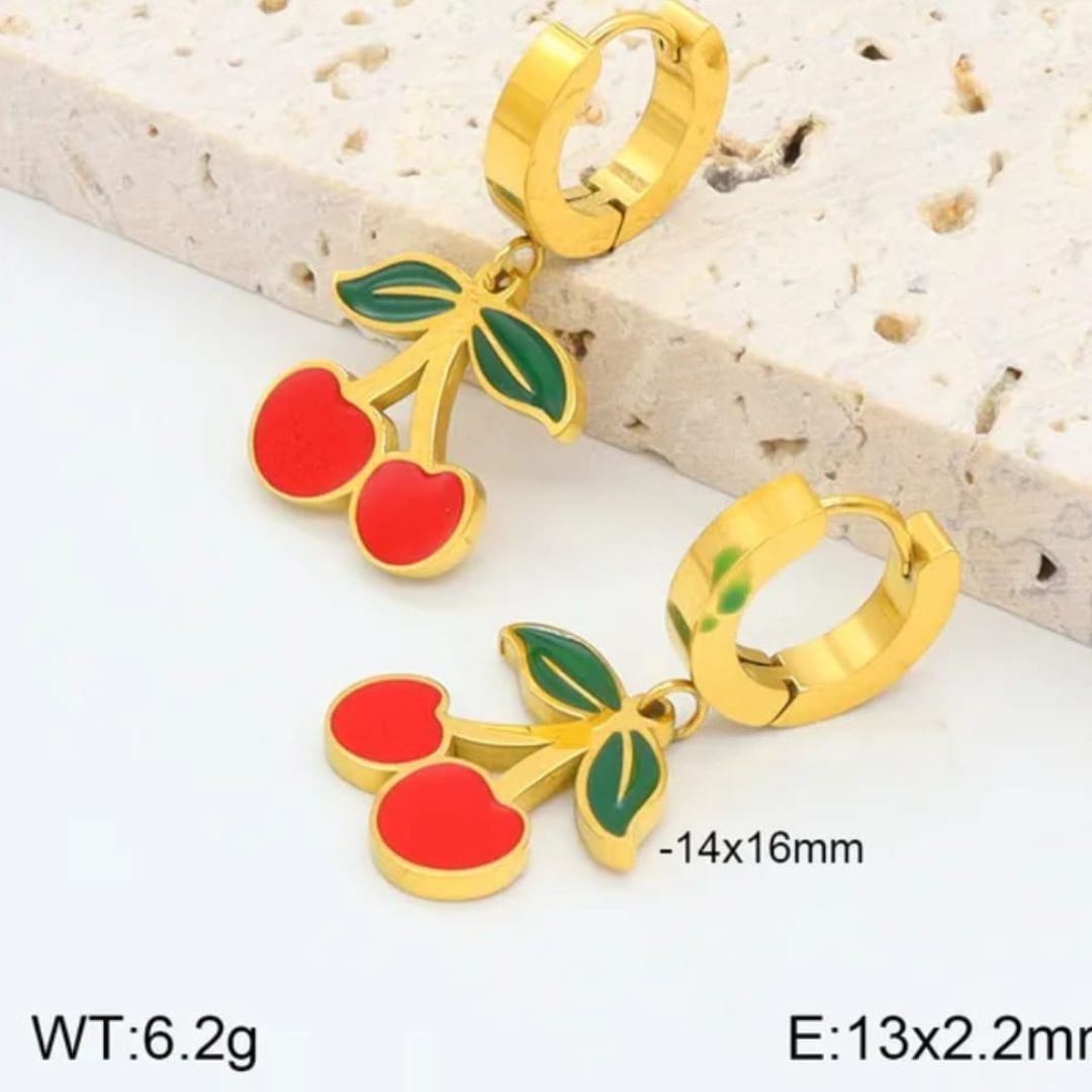 Cherry Huggie Earrings