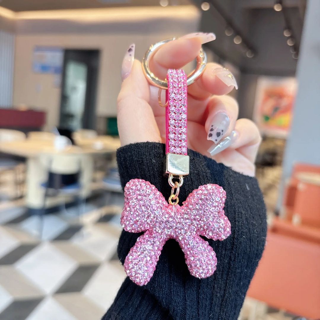 Rhinestone Bow Bag Charm
