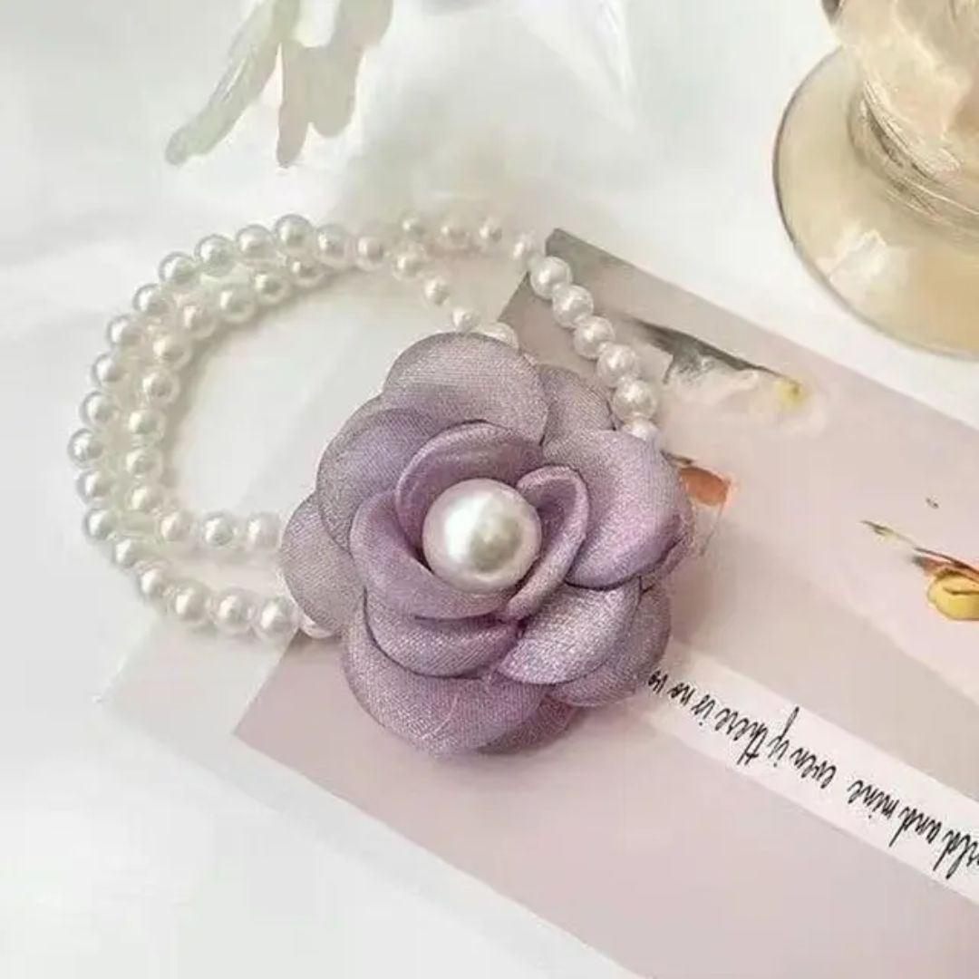 Divine Blossom Pearl Scrunchie