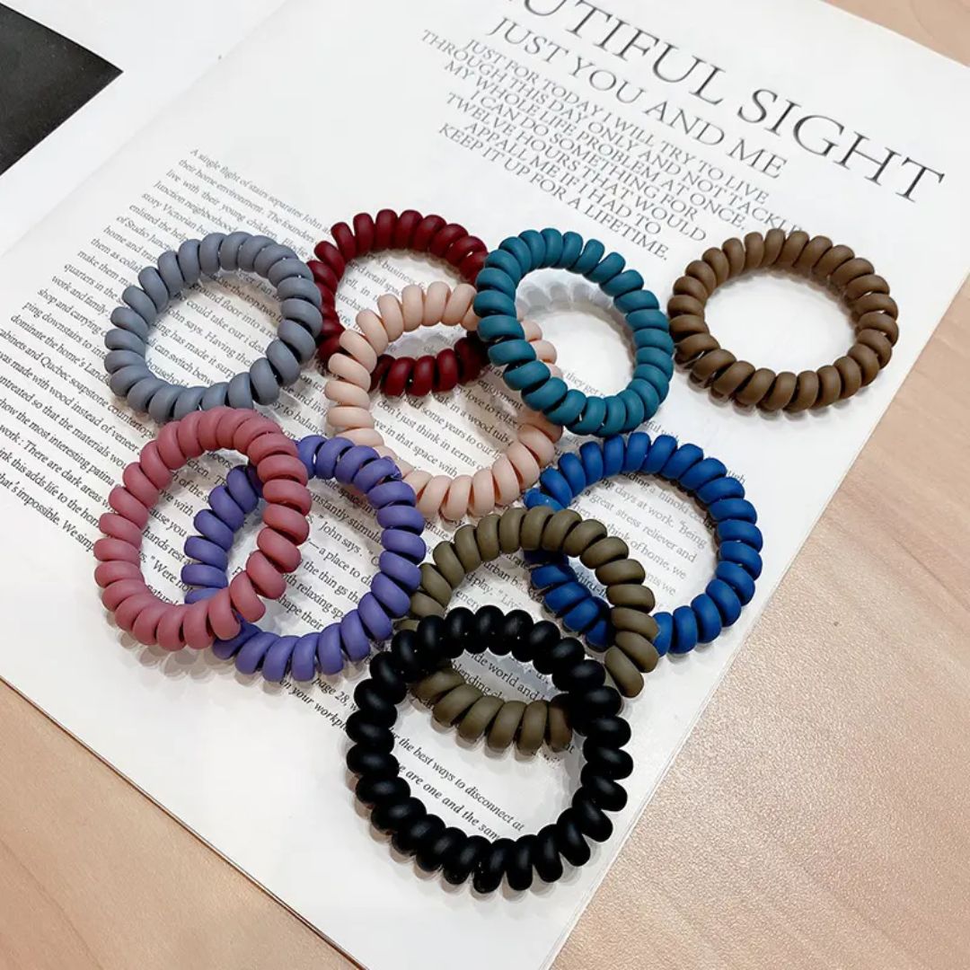 Colorful Hair Spring Rubber Band (pack of 5)