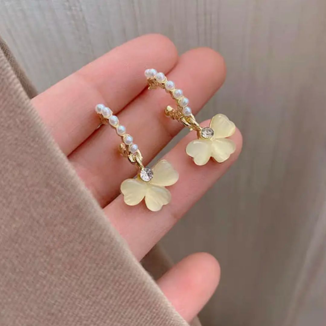 Shining Flower & Pearl Earring