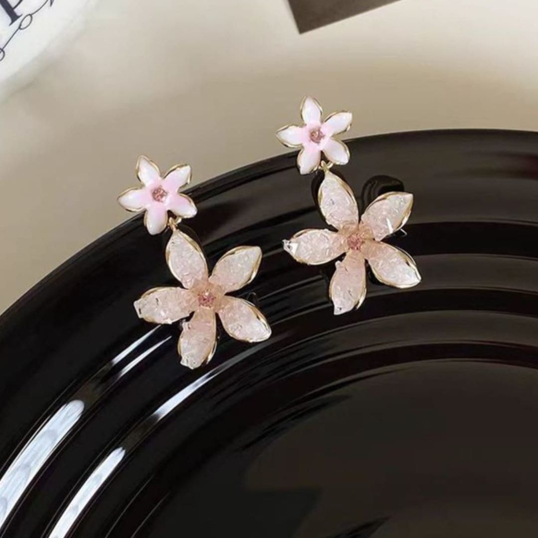 Crystal Daisy Dangler Earrings