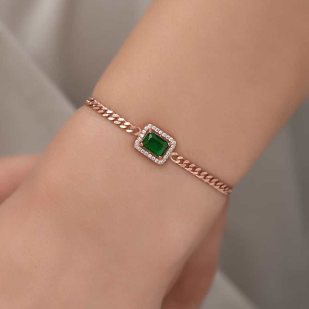 Emerald Solitaire Bracelet