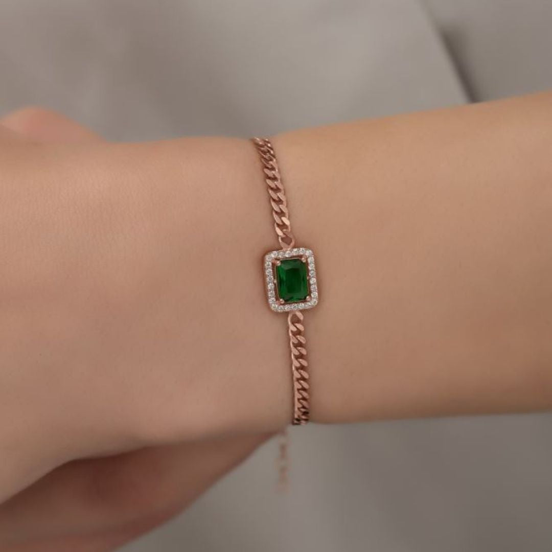 Emerald Solitaire Bracelet