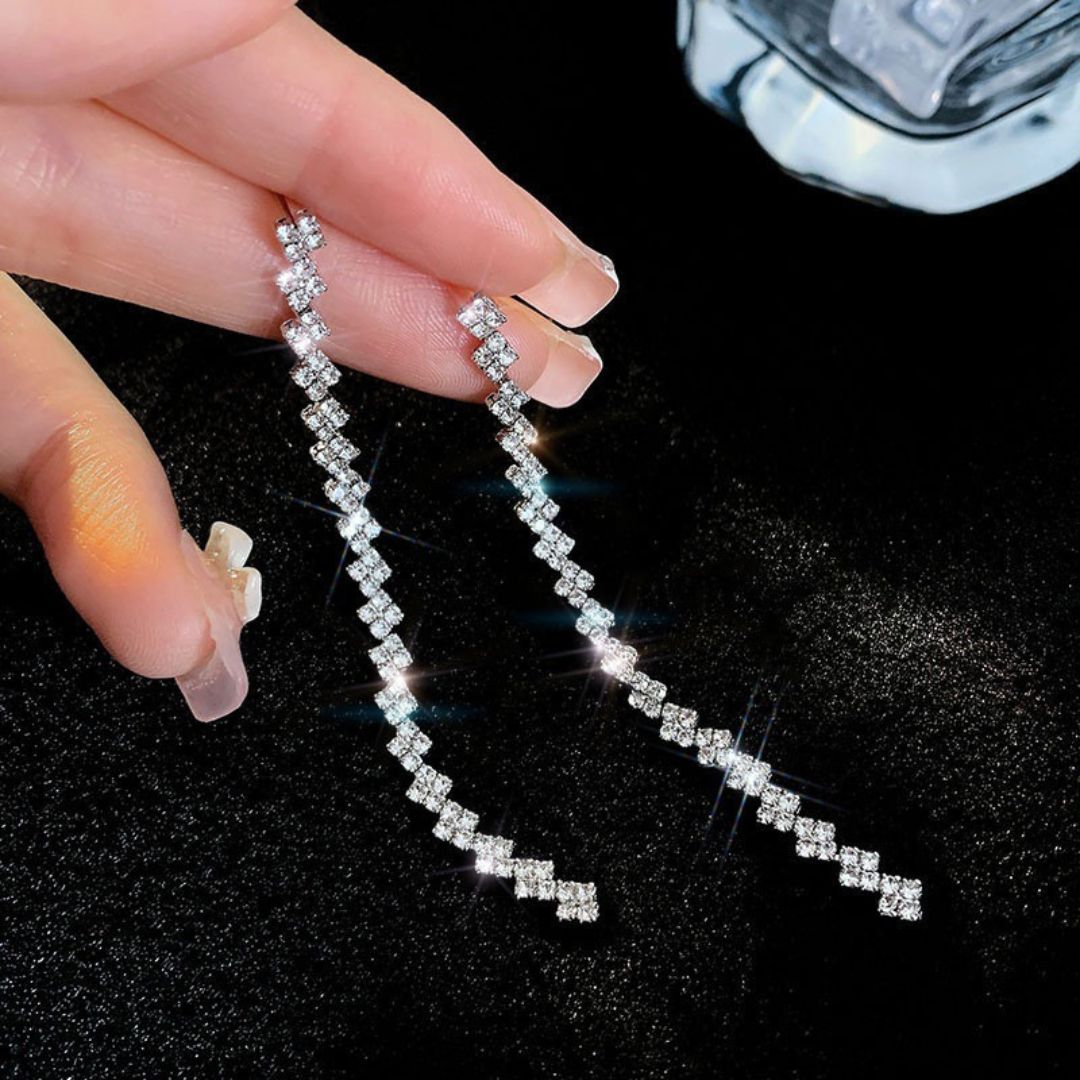 Rhinestone Tassel Earrings