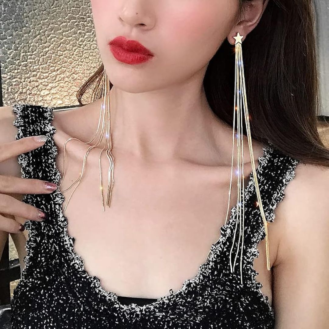 Shimmering Chain Dangles Earring