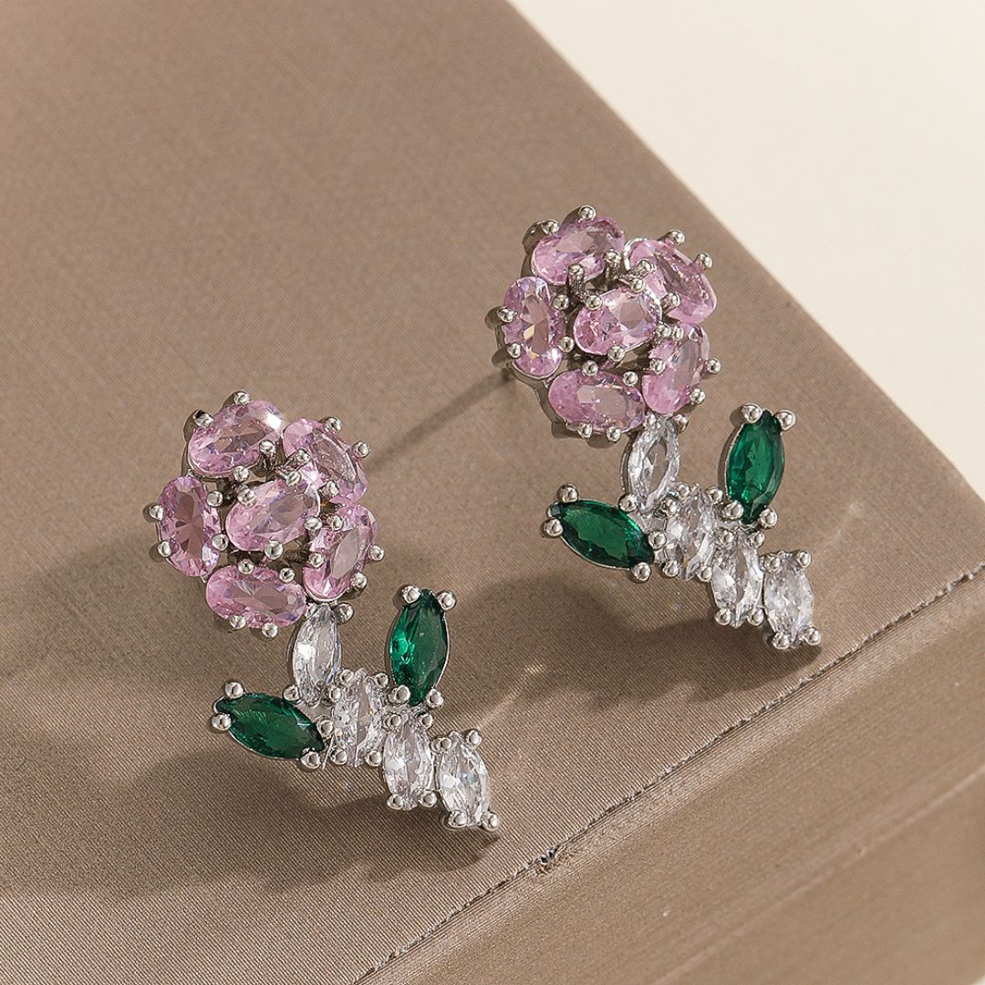 Dewdrop Floral Stud Earrings