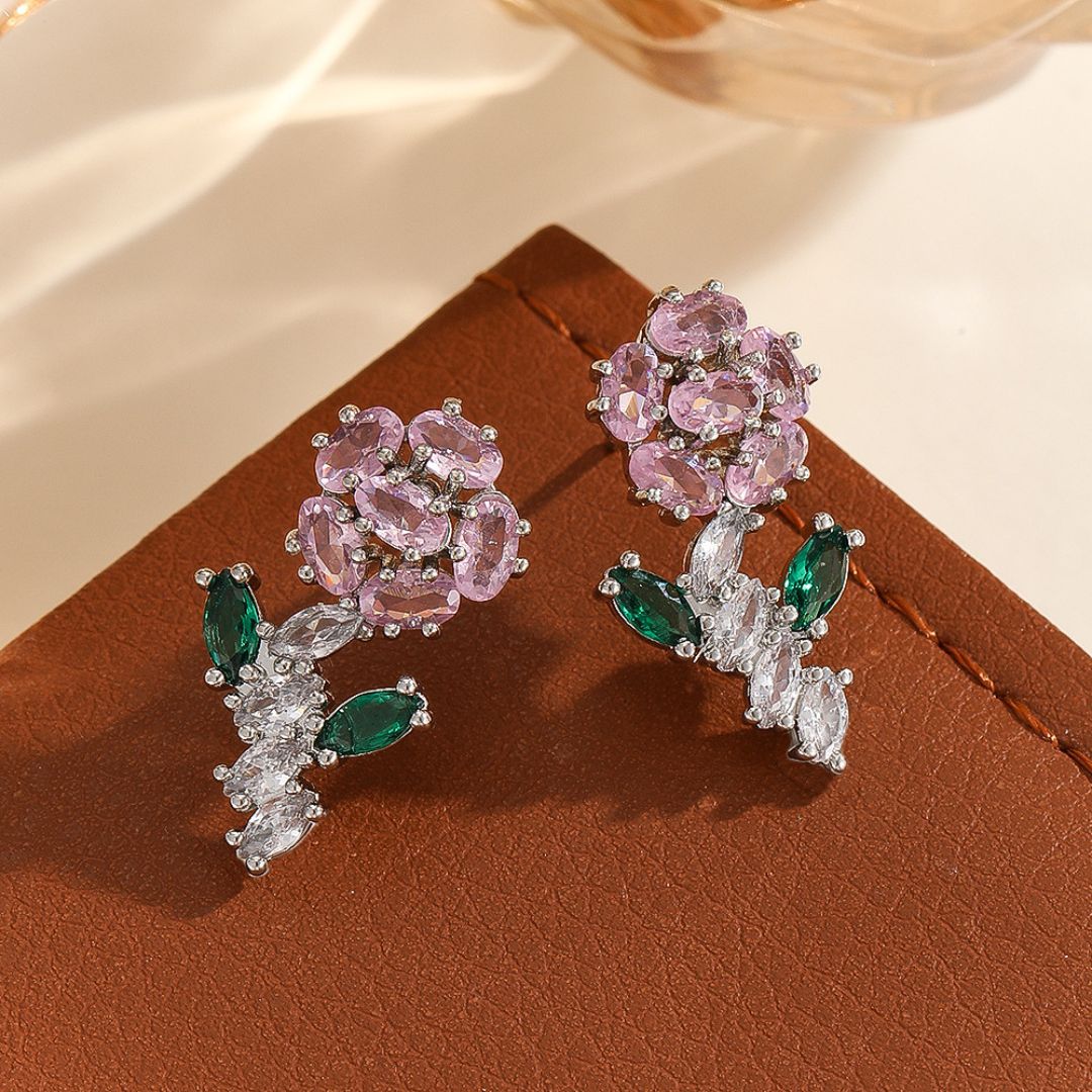 Dewdrop Floral Stud Earrings