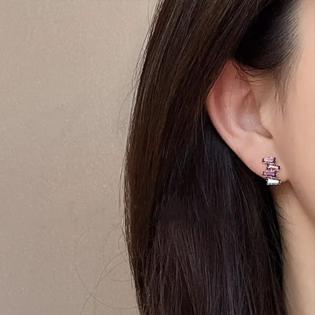 Pink Prism Stud Earring
