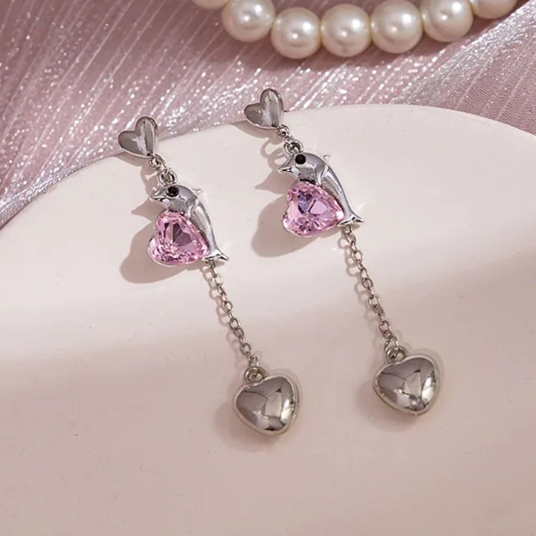 Ocean Love-Note Heart Earrings