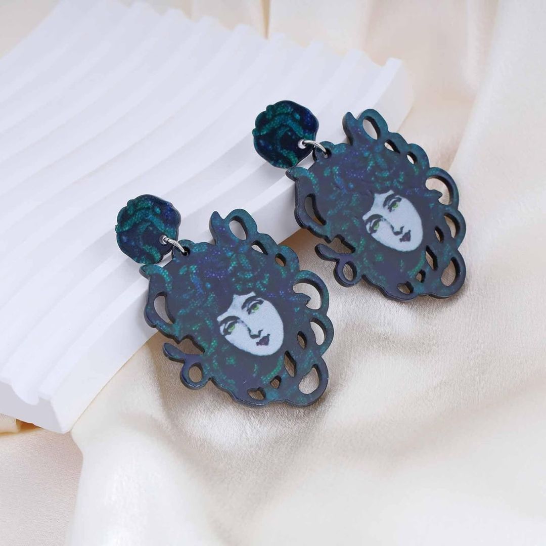 Resin Medusa Drop Earrings