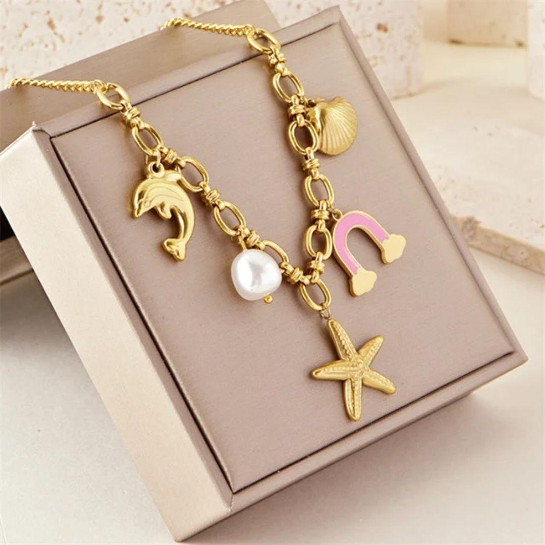 Star Charm Linked Necklace
