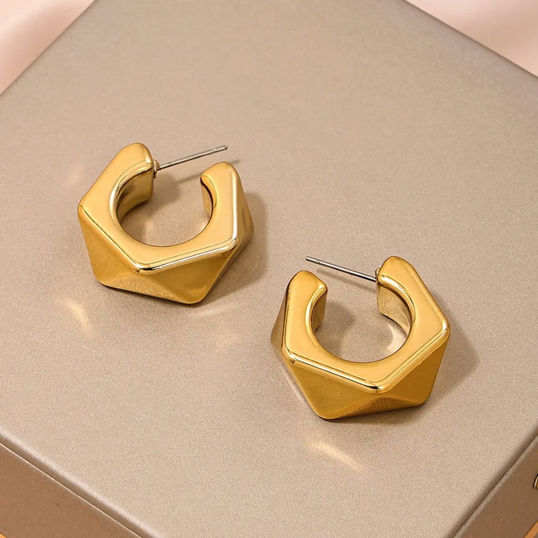 Golden Glow Hoops Earrings